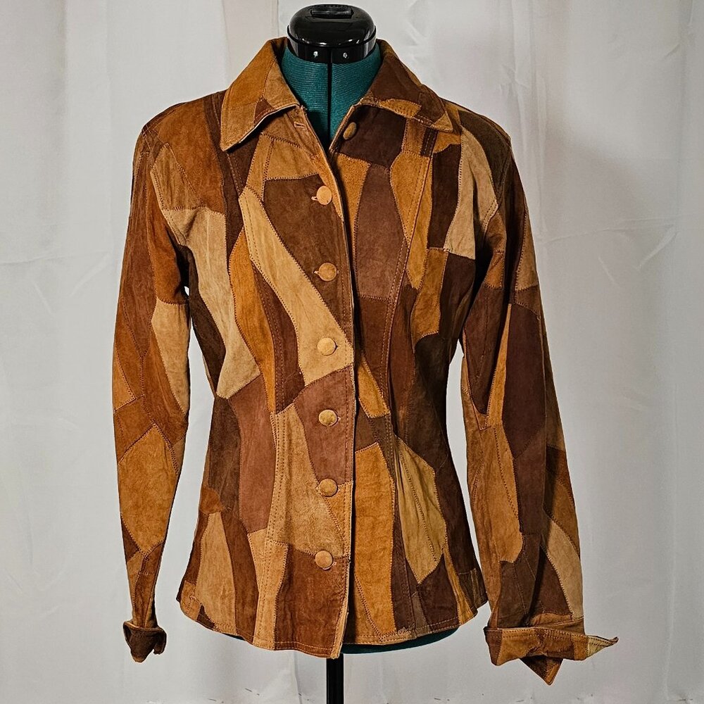 Neutral Zone Patchwork Leather Jacket Size M - image 1